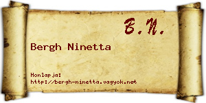 Bergh Ninetta névjegykártya